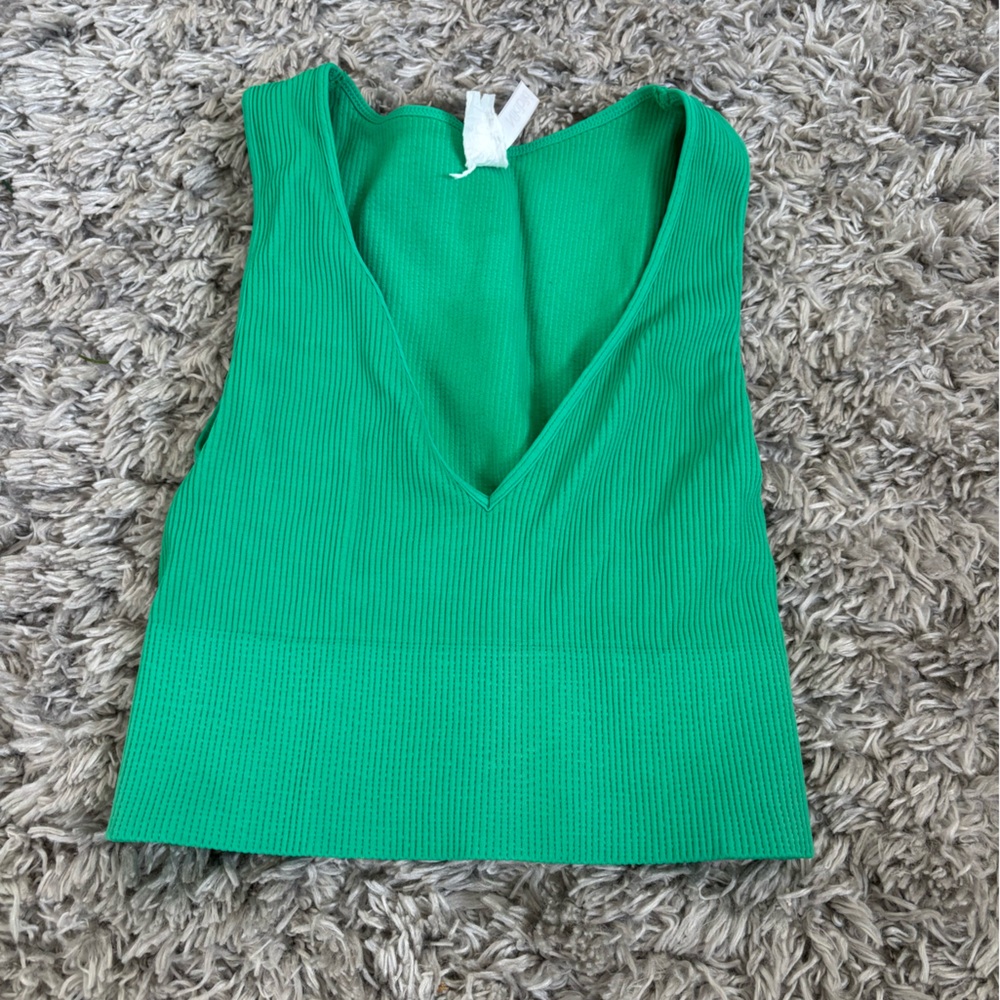 Green vneck tank